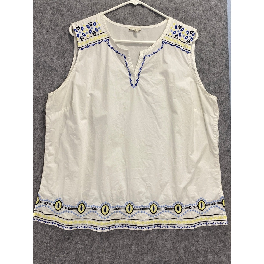 Embroidered White Sleeveless Top